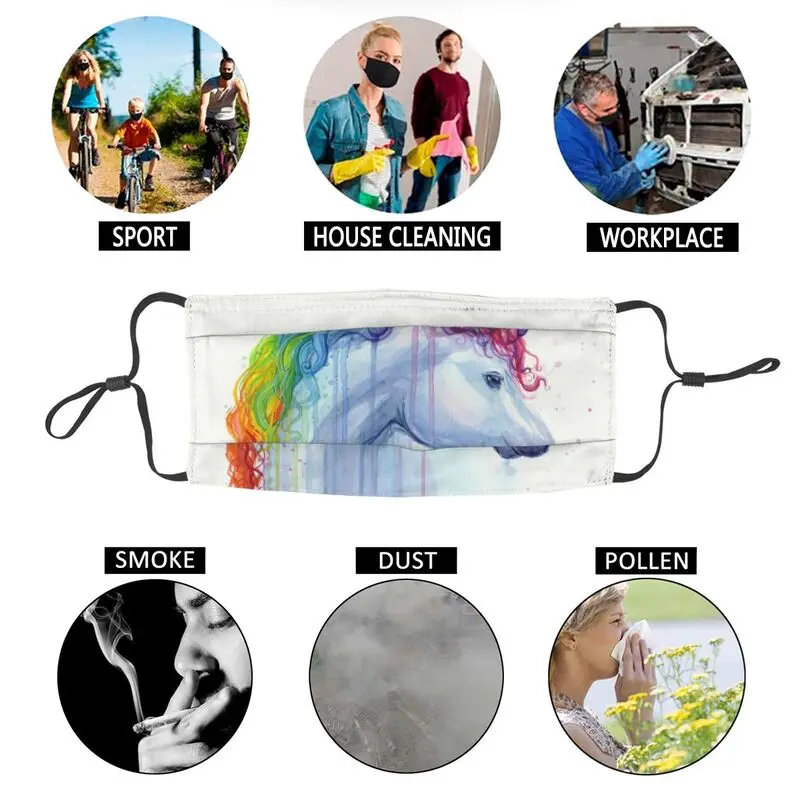 

Rainbow Unicorn Mouth Face Mask Unisex Mythology Fantasy Legendary Creature Mask Anti Dust Protection Cover Respirator Muffle