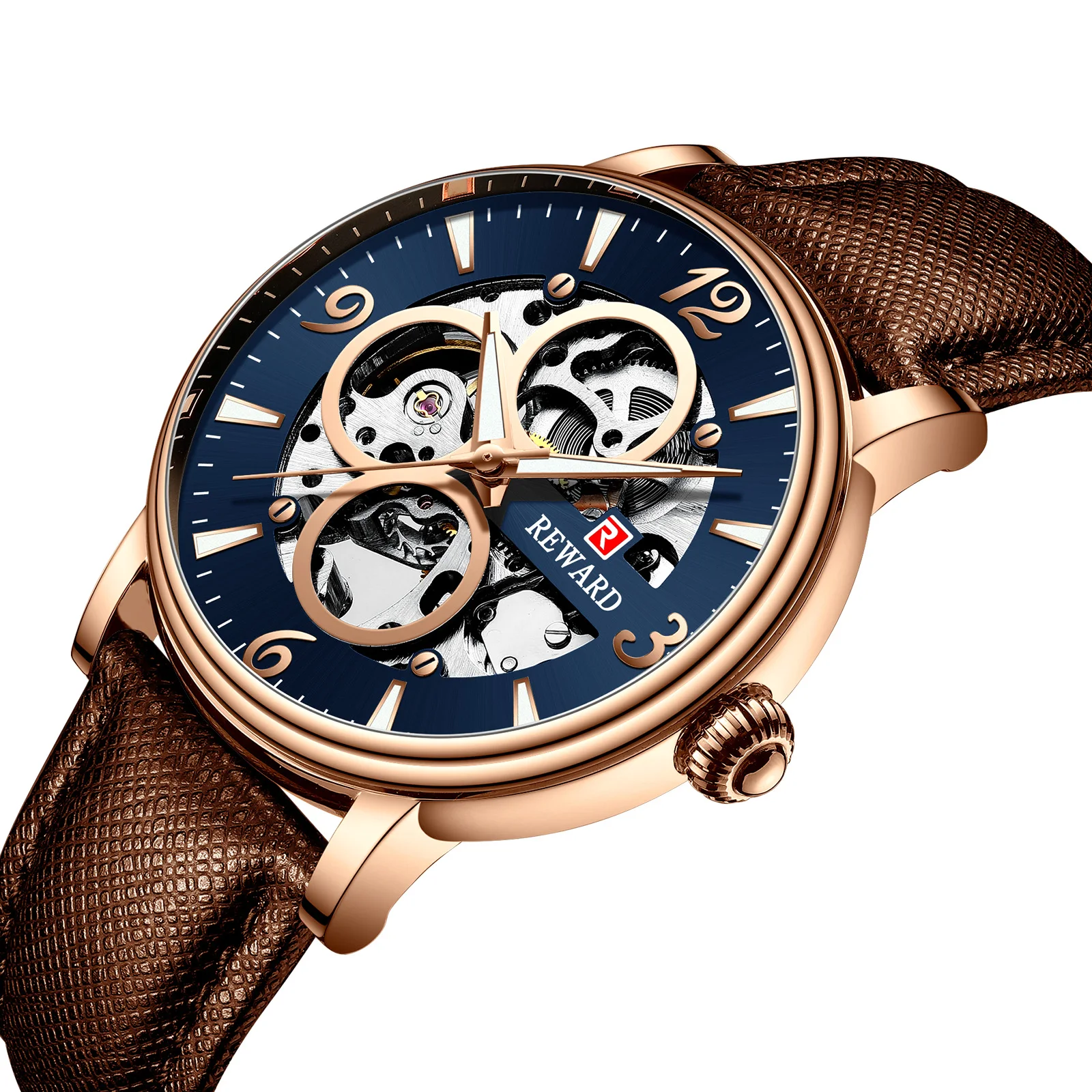 Награда кожаный ремешок в деловом стиле мужские водонепроницаемые механические