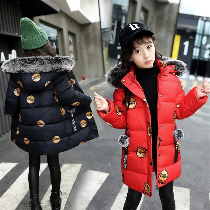Зимнее детское толстое хлопковое пальто для девочек куртки теплая верхняя