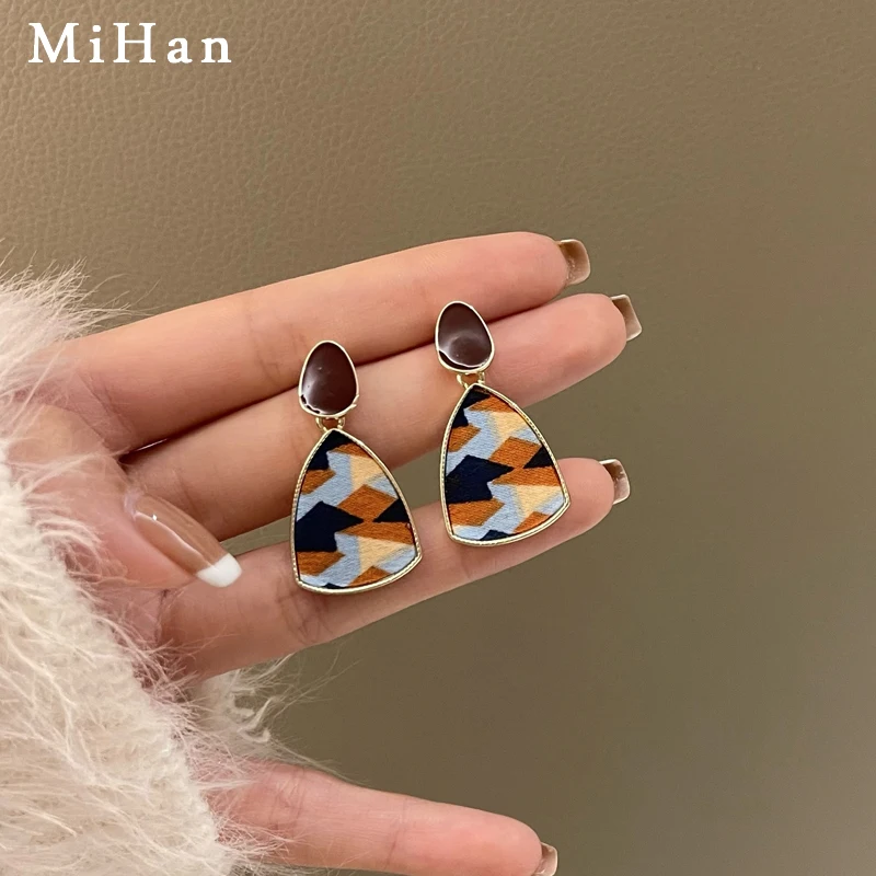 

Mihan 925 Silver Needle Trendy Jewelry Geometric Earrings Popular Vintage Temperament Dangle Drop Earrings For Women Party Gift