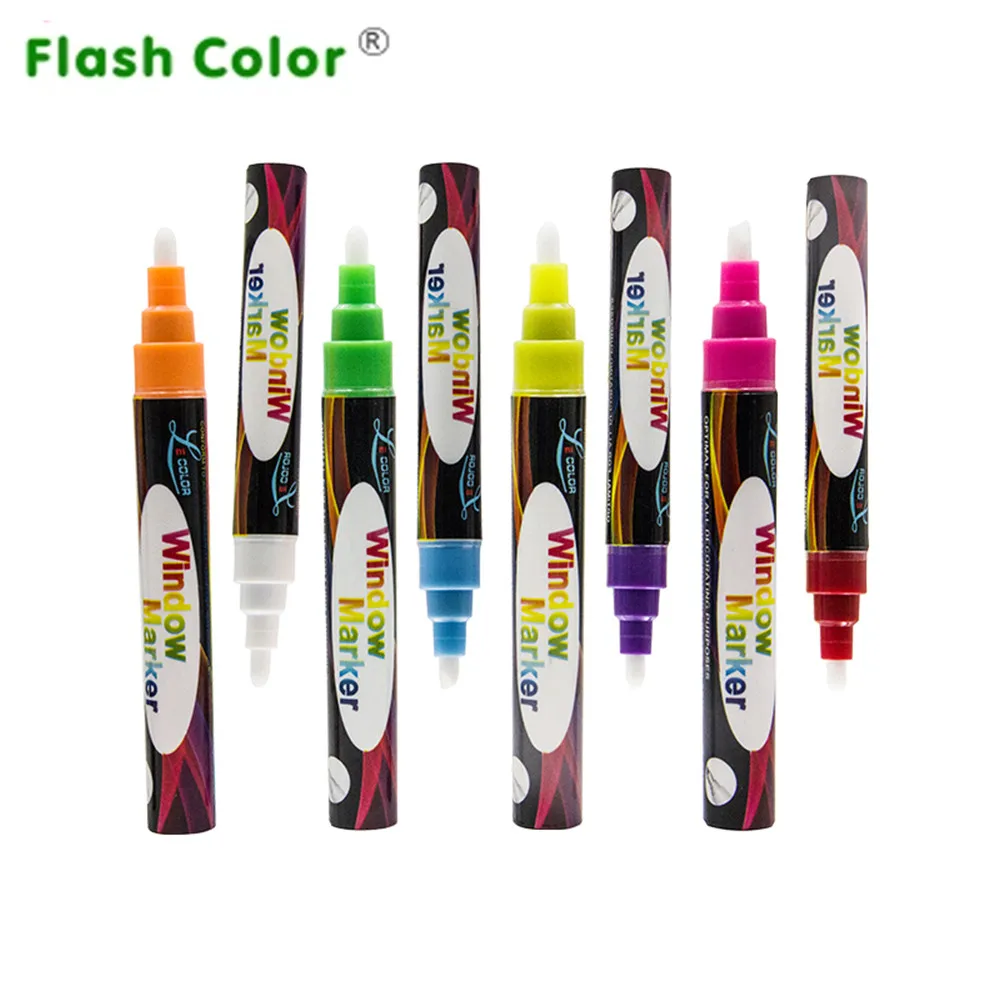 Стираемые разноцветные маркеры со светодиодной подсветкой 8 цветов|liquid chalk marker