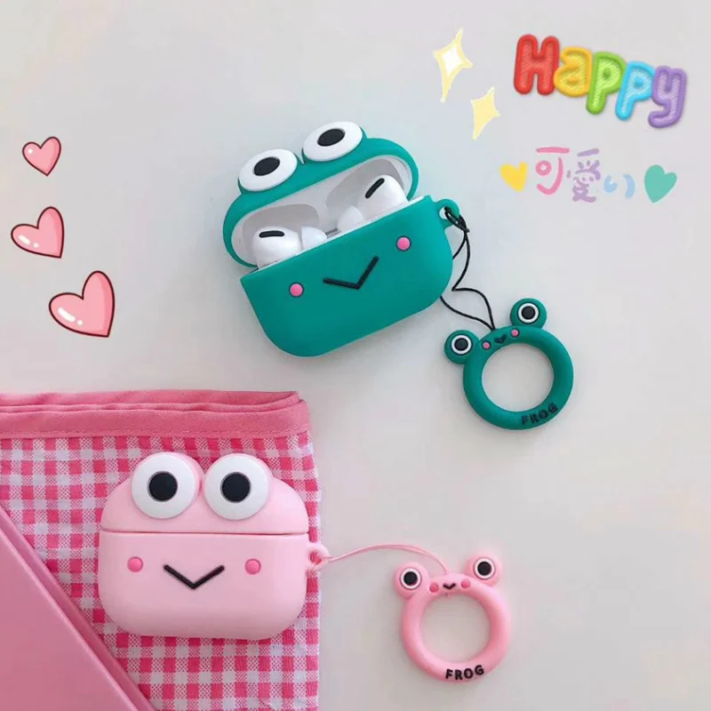 3D чехол для наушников Airpods Pro силиконовый с медвежонком Кроликом Свинкой