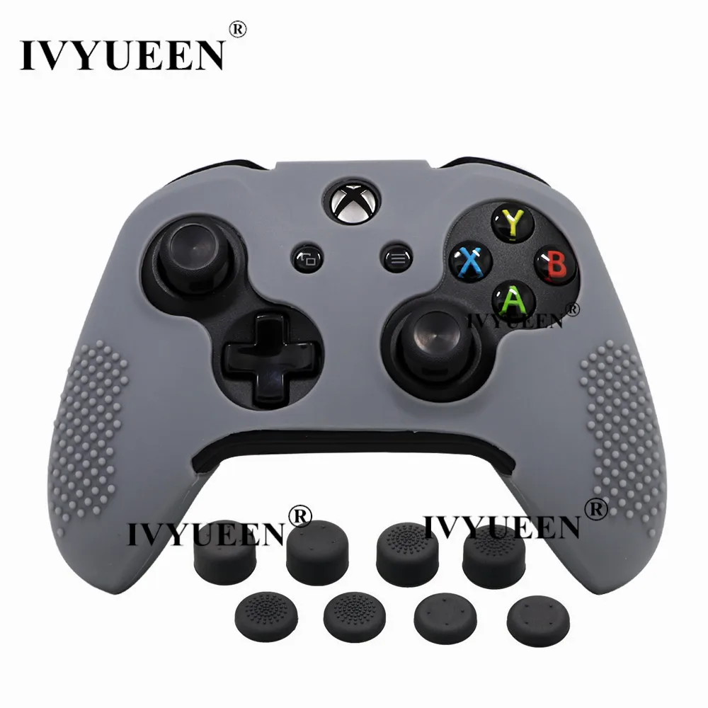 IVYUEEN силиконовой кожи для Xbox One X S контроллер Противоскользящий защитный чехол и 8 шт. аналоговые ручки Захваты дополнительная высота колпачки для большого пальца