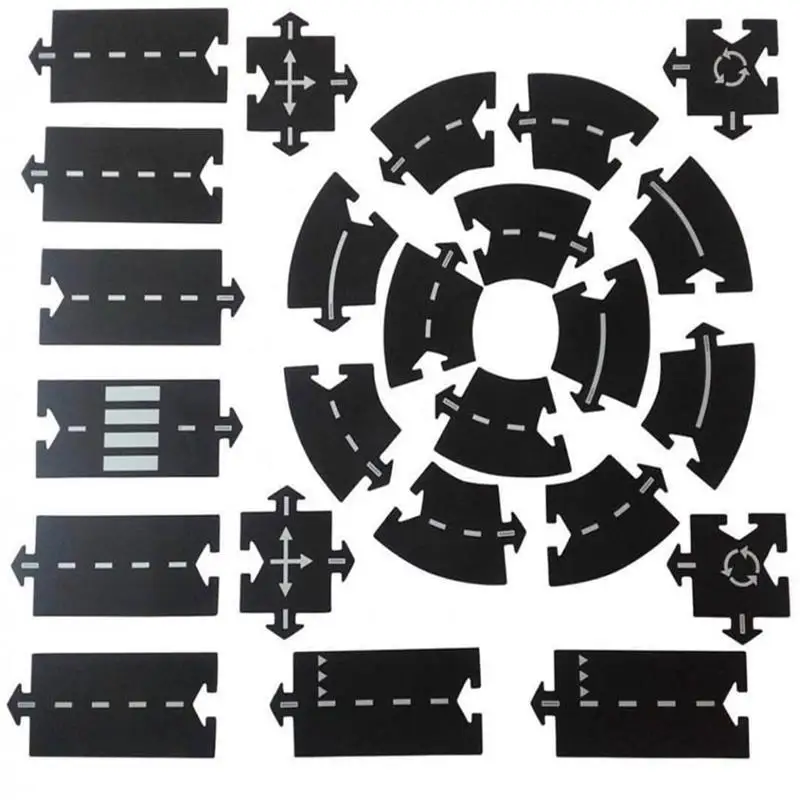 

Kids DIY Traffic Roadway Track Puzzle Educational PVC Children Road Building Motorway Toy Removable Cars Vehicle Track Boys Gift