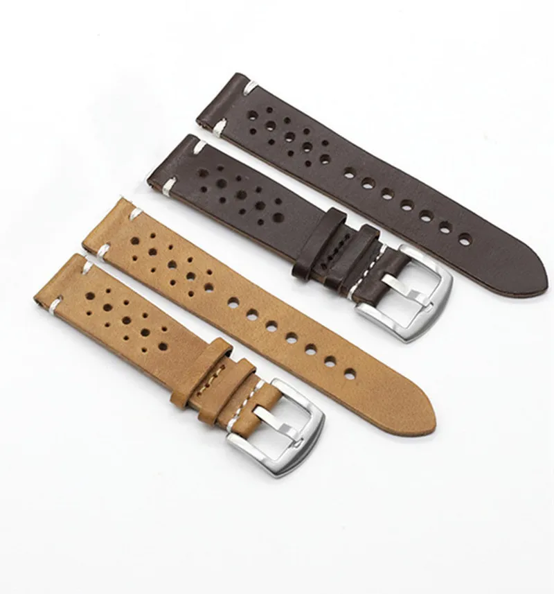 Quick Spring Bar 18mm 20mm 22mm breath soft genuine cow leather Sport Strap