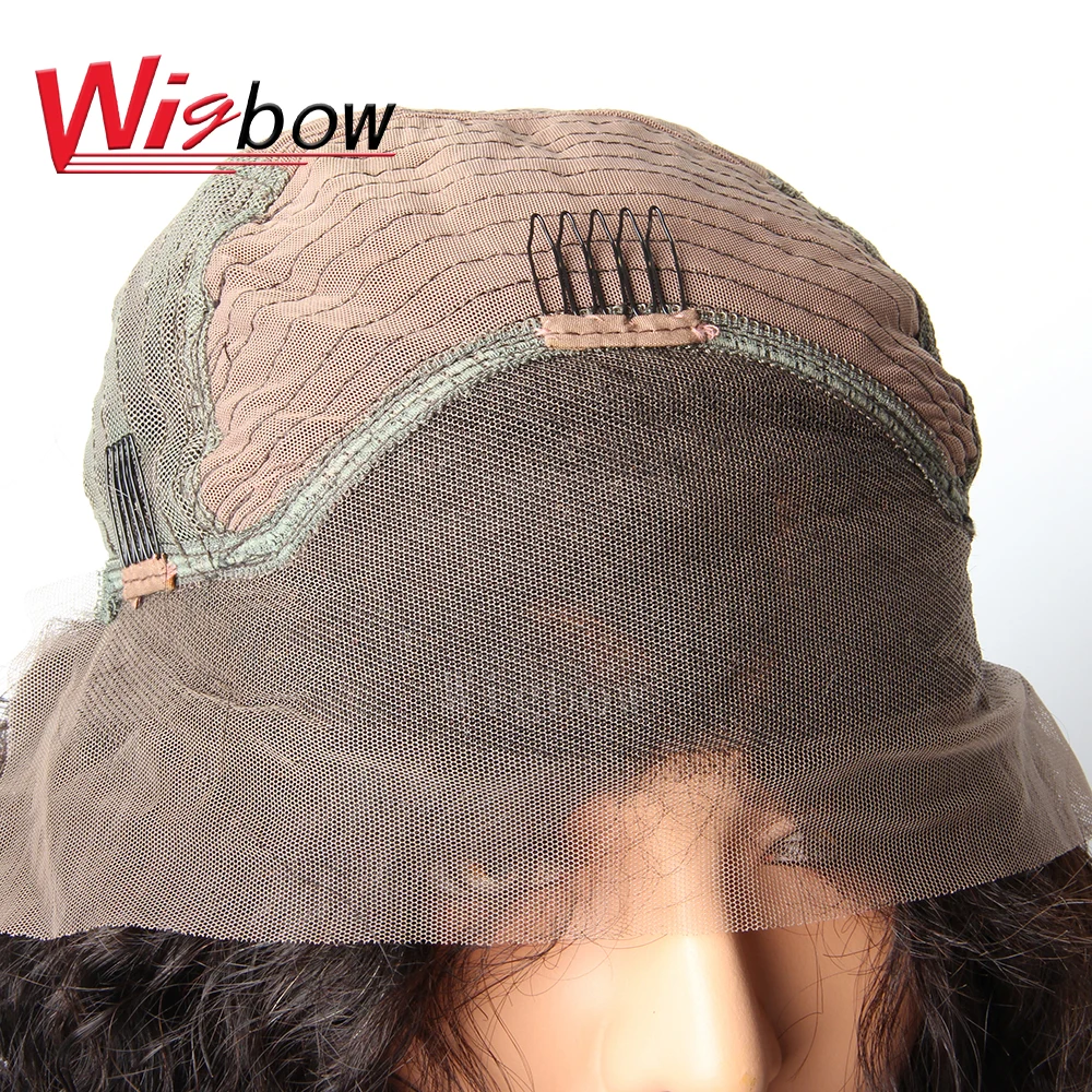 Волосы Wigbow OneCut Боб глубокие вьющиеся 13x4 фронтальные человеческие волосы на сетке