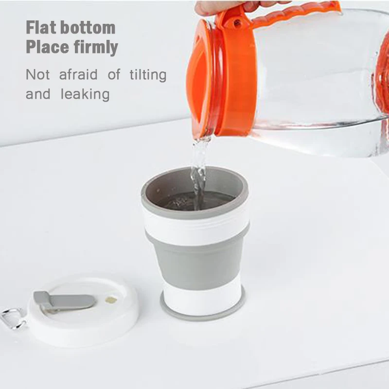 550ml Silicone Cups Portable Outdoor Sports water Cup Travel Retractable Hand Food Grade folding coffee cup | Дом и сад