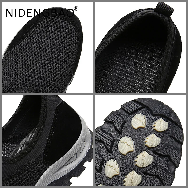 Mens Sneakers Walking Shoes Summer Mesh Breathable Comfortable Outdoor Trekking Loafers Male Casual Trainers Tenis Masculino