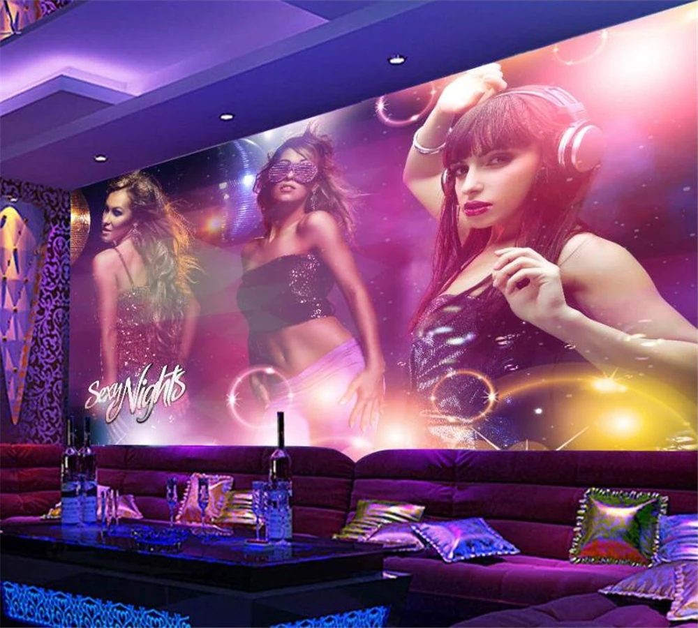 

beibehang Wallpaper custom wallpaper mural sexy beauty hotel bar night shop KTV box working background wall Papel de parede