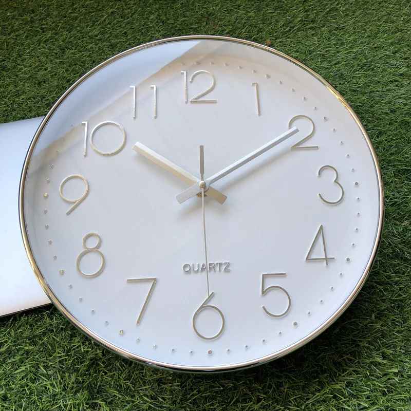 Забавные железные креативные простые настенные часы бесшумные кварцевые