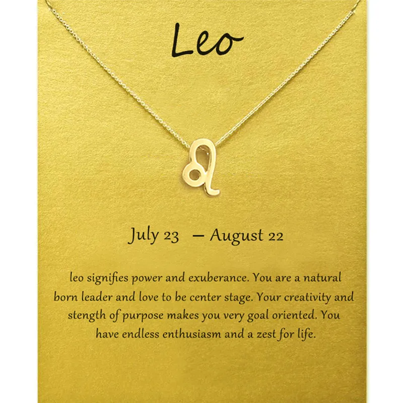 Мужские и женские 12 знаков зодиака Золотая подвеска ожерелье Aries Leo созвездий