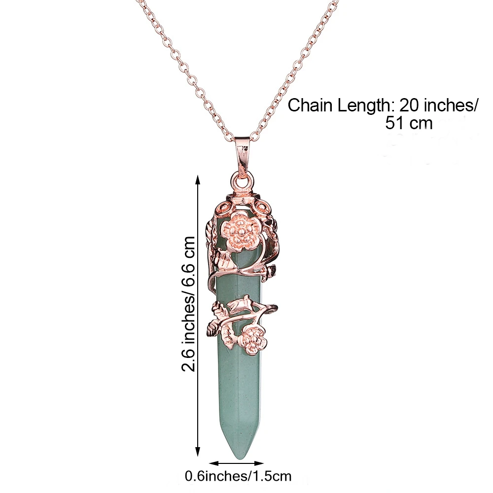 1 шт. модное шестигранное лечебное хрустальное ожерелье Цветочная проволока