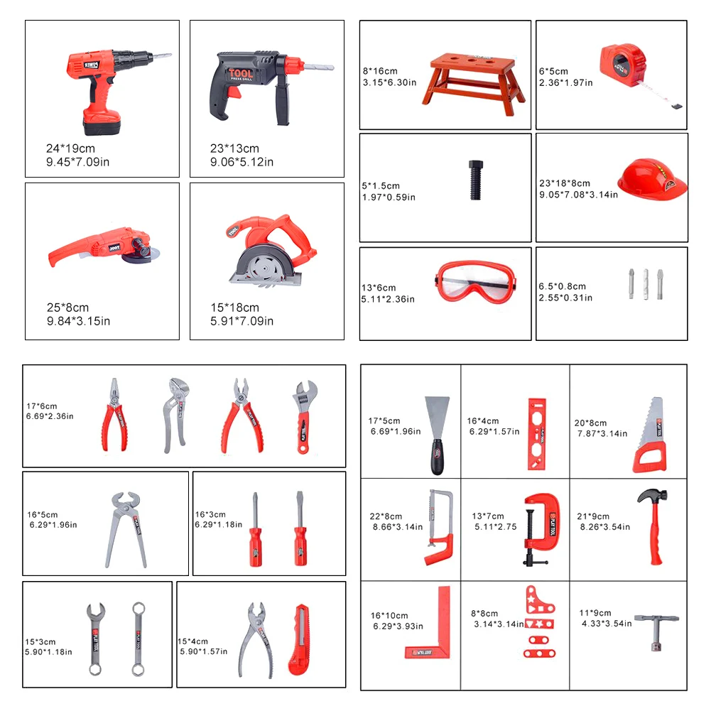 

Kids Toolbox Kit Educational Toys Simulation Repair Tools Toys Drill Plastic Game Learning Engineering Puzzle Toys Gifts For Boy