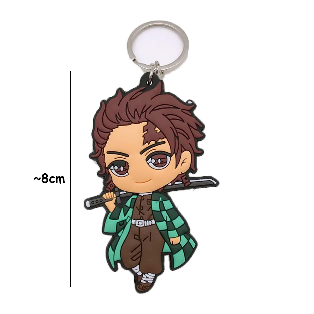

Anime Demon Slayer Cosplay Soft Keychain Tanjirou Nezuko Zenitsu Kyoujurou Cute Cartoon Car Bag Pendant Fans Collection Props