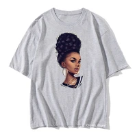 melanin poppin shirt gray solid t shirt women summer tops 2021 pretty black girl print female t shirt oversized tshirt