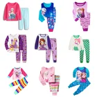 2021 весенняя одежда для девочек Эльза и Анна пижамный комплект с длинными рукавами для малышей, осенняя одежда для девочек, Пижамный костюм