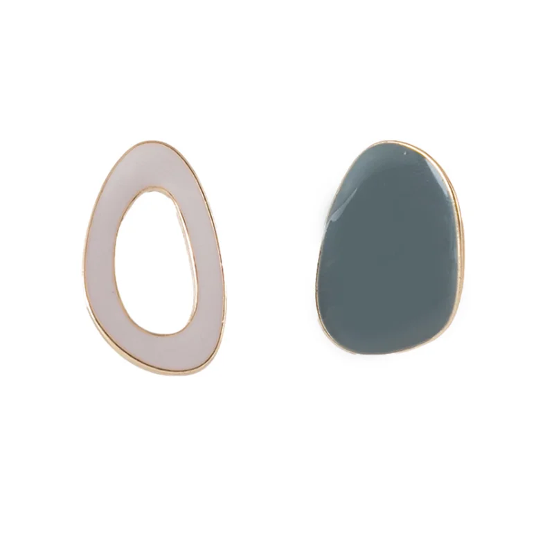 Милые серьги неправильной геометрической формы глазурованные металлические для