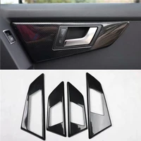 for mercedes benz glk 2013 2015 4pc carbon fiber abs car side door interior handle bowl protector cover trim molding car styling