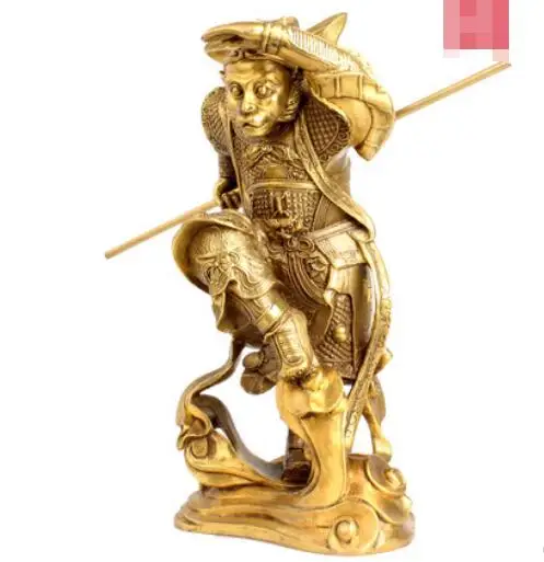 Латунь Qitian великое святое место статуя короля обезьяны Бронзовая Статуя Будды 12