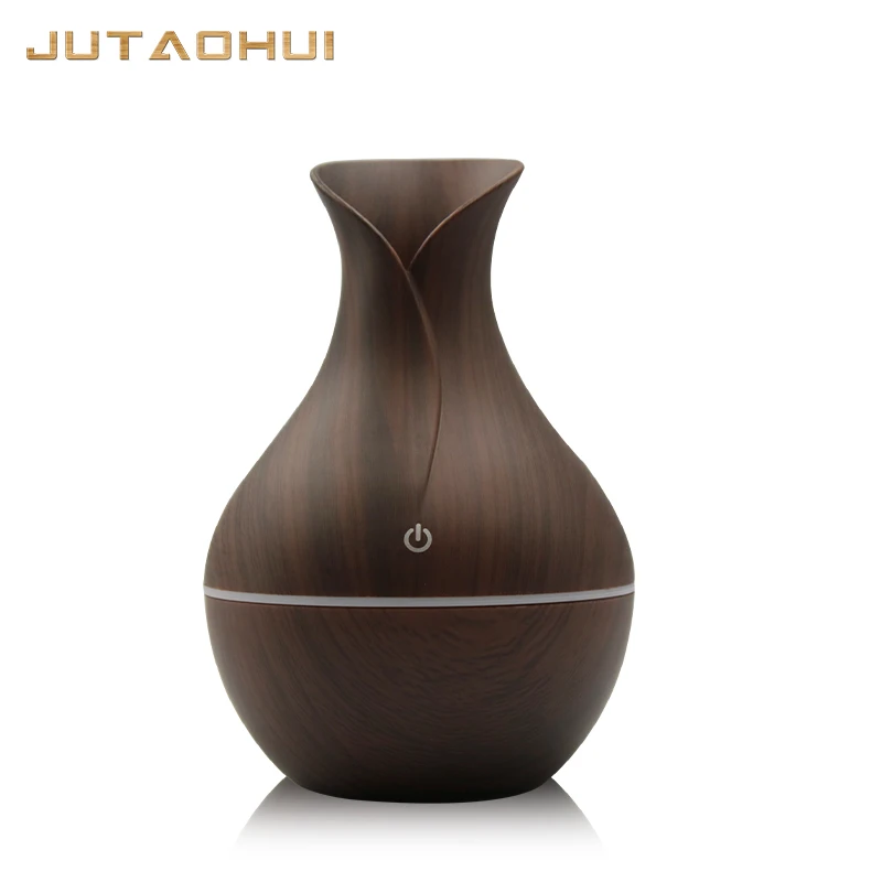 USB 003 Electric Ultrasonic Air Humidifier Aroma Diffuser Essential Oil Aromatherapy 7 Color LED Cool Mist Maker for Office Home - Цвет: 034-dark-wood-130ml