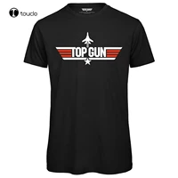 top gun logo mens t shirt officially licensed black topgun screen printed top
