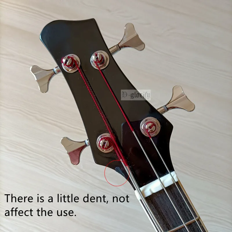 

4 string black acoustic electric bass guitar 43 inch high gloss acustica bass guitarra with free bass bag with a little dent