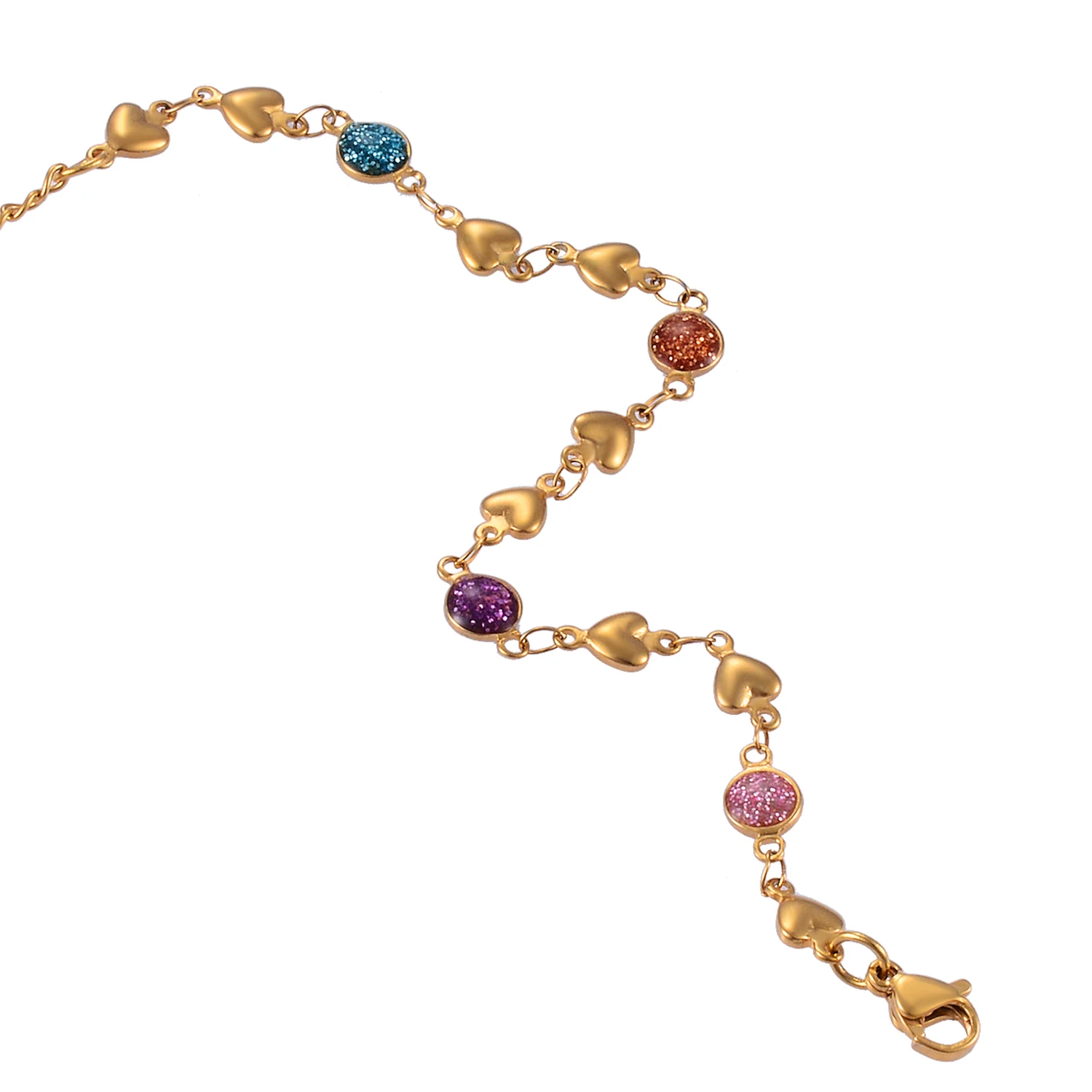 Браслет из нержавеющей стали с эмалью и кристаллами | Украшения аксессуары