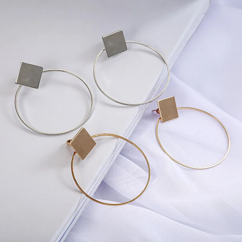 New Fashion Design Earrings For Women 2020 Statement Metal Gold Color Big Geometric Drop Trendy Jewelry | Украшения и аксессуары