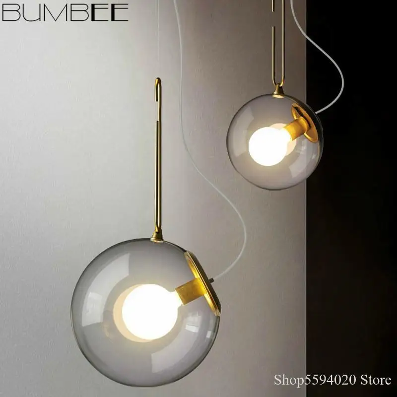 Лофт стеклянные шаровые подвесные светильники промышленное освещение