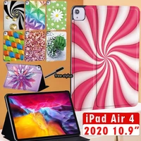 tablet case for ipad air 4 2020 10 9 inch pu leather foldable anti fall cover stand protective shell
