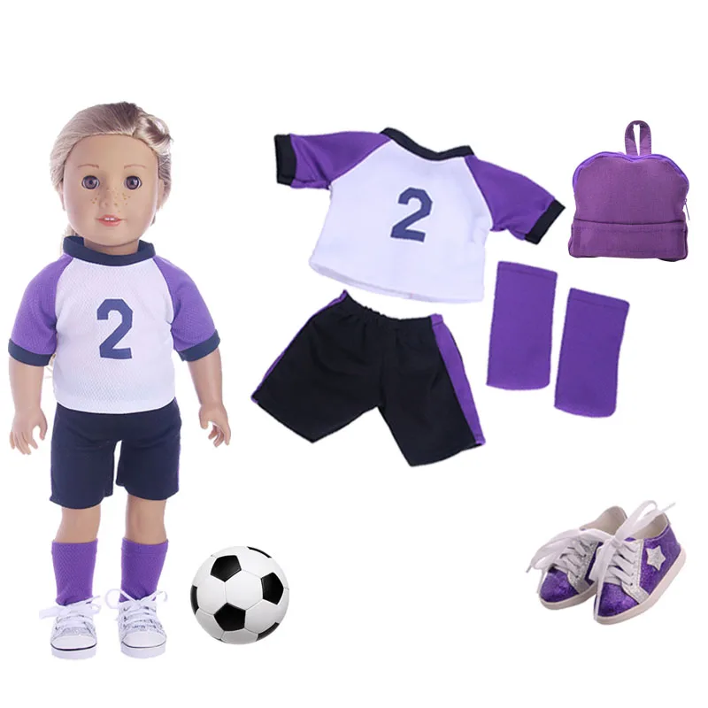 3 Styles Football Sportswear Casual Fit 18 Inch American And 43 Cm Reborn Baby Doll Clothes Our Generation Accessories For Girl  Игрушки