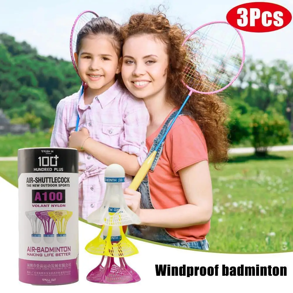 

3 Packs Of Windproof And Resistant Nylon Badminton Outdoor Playing Badminton Training, Y6H0