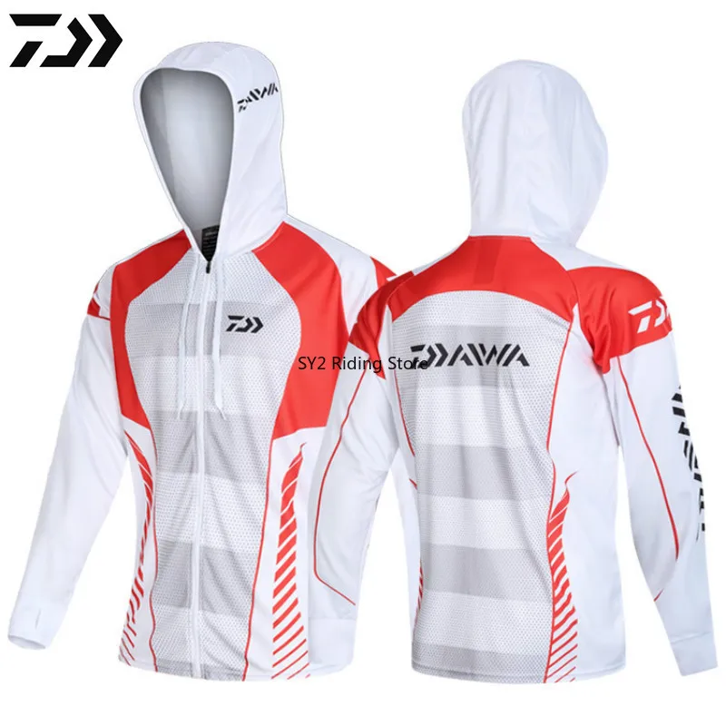 

Новинка 2021, одежда для рыбалки Daiwa, быстросохнущая, солнцезащитная, с капюшоном, рыболовные рубашки с защитой от УФ-лучей, одежда для рыбалки ...