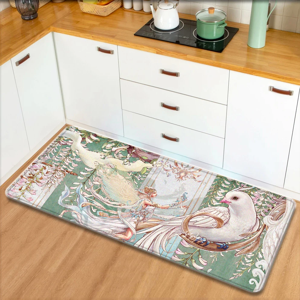 

Светильник-зеленый дверной коврик в скандинавском стиле Alfombra De Cocina, фланелевые мягкие коврики для гостиной, коврики для спальни, нескользящ...