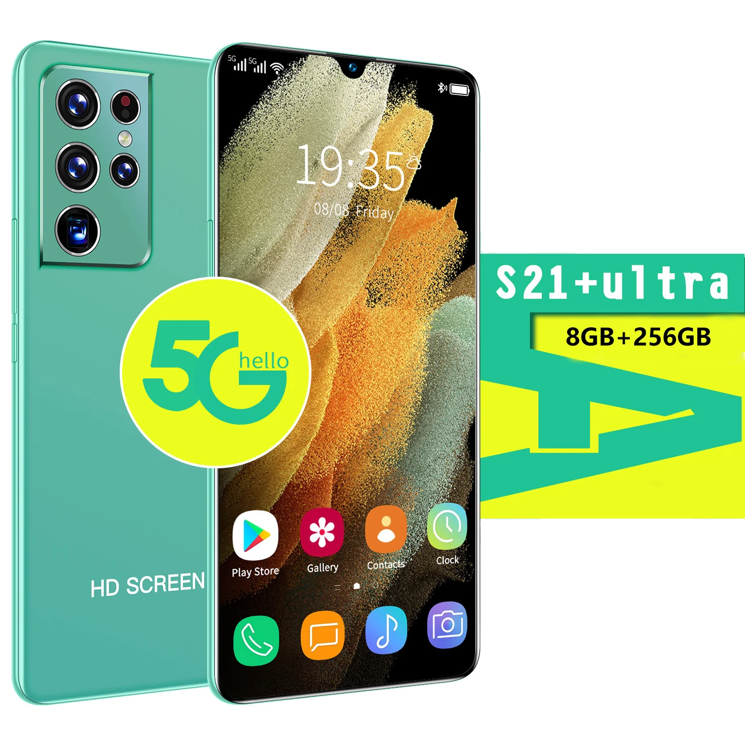 

S21+Ultra 7.1 Inch Full Screen 12GB RAM 256GB ROM 10 Core Face ID Andriod Cell Phone 5G LTE Bands 6800mAh 1440*3040 Smartphones