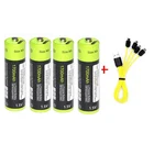 Аккумулятор ZNTER 1,5 в, AA, 1700 мА ч, USB, литий-полимерный аккумулятор, быстрая зарядка с помощью кабеля Micro USB