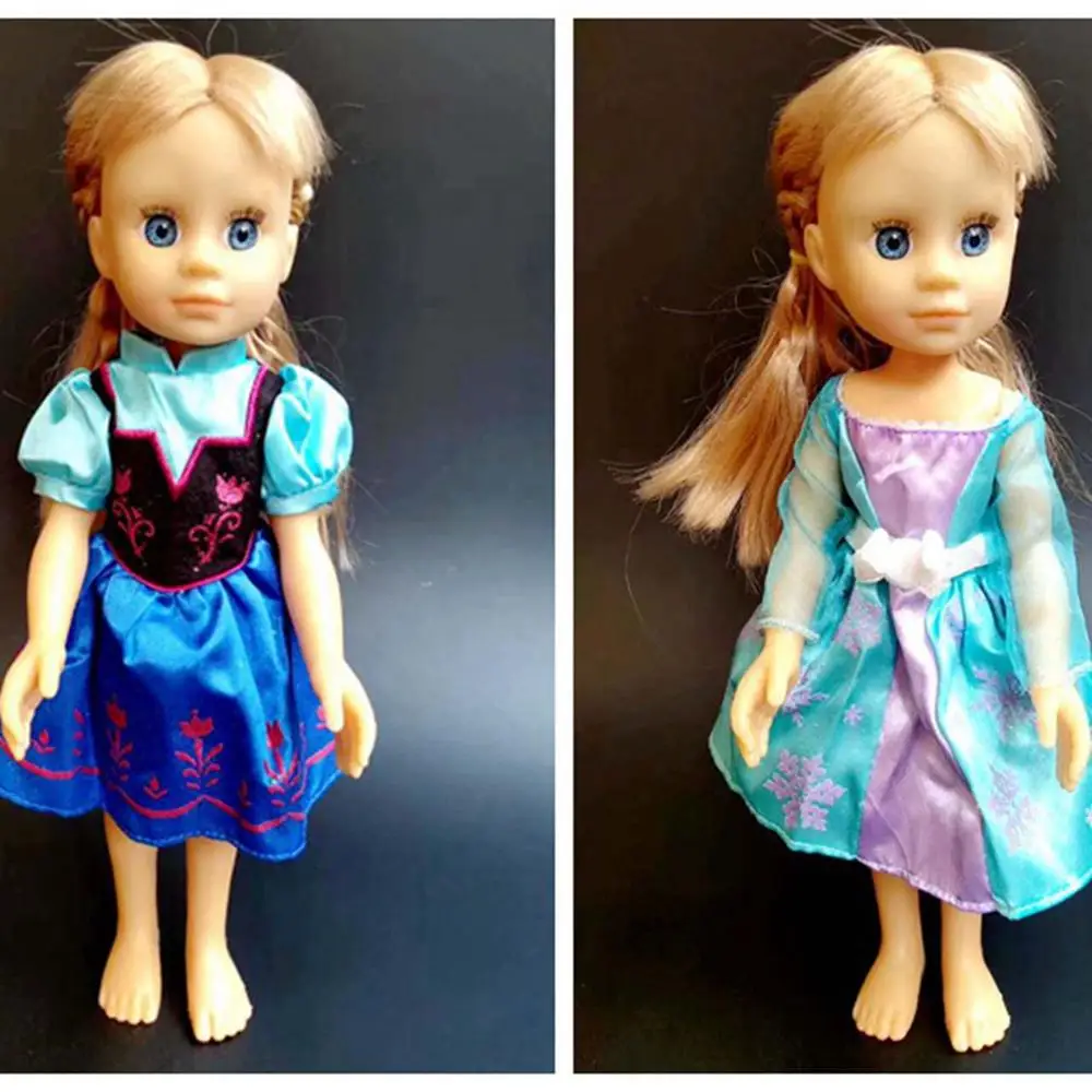 Платье принцессы для маленьких кукол комплект из 2-14 дюймов Анна Эльза 36 см платье