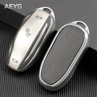 leather style tpu car remote key case cover shell for tesla model s model 3 model x model y smart key accessories holder fob