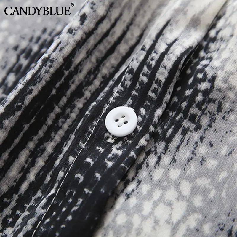 Женская рубашка с принтом в виде змеиной кожи Свободная шифоновая длинными