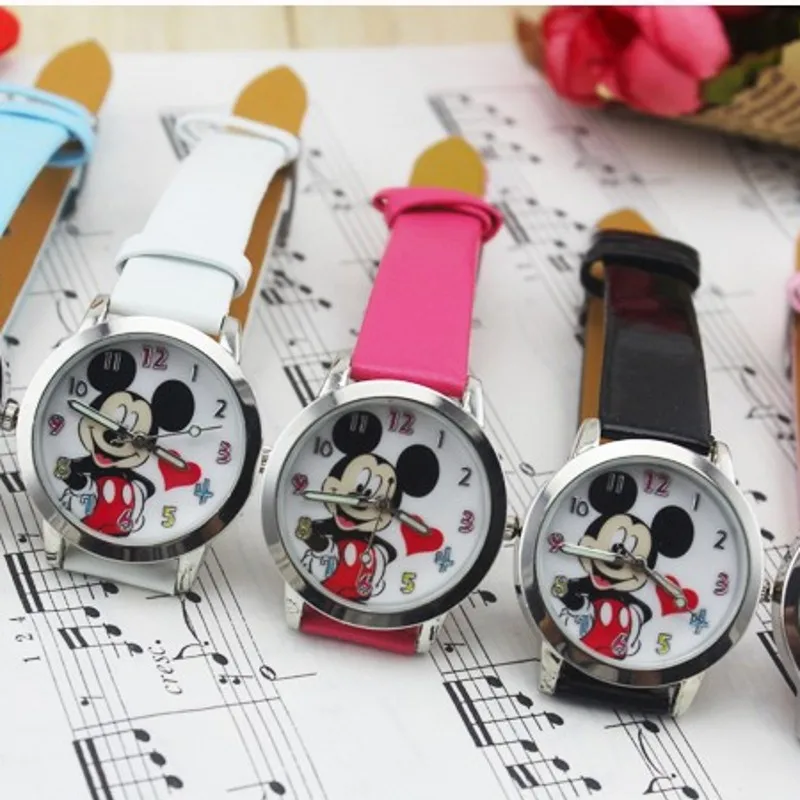 

New Arrival High Quality Brand Children's Student Girls Cute Colorful Minnie Love Heart Dial Kids Watch Relogio Kol Saati