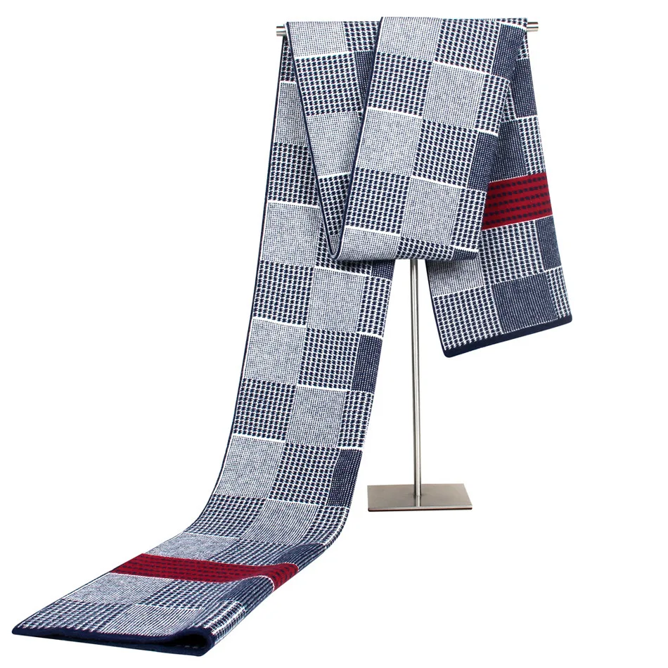 Сезон Plover решетки цвет блок папа утолщение мужской шарф имитировать кашемир