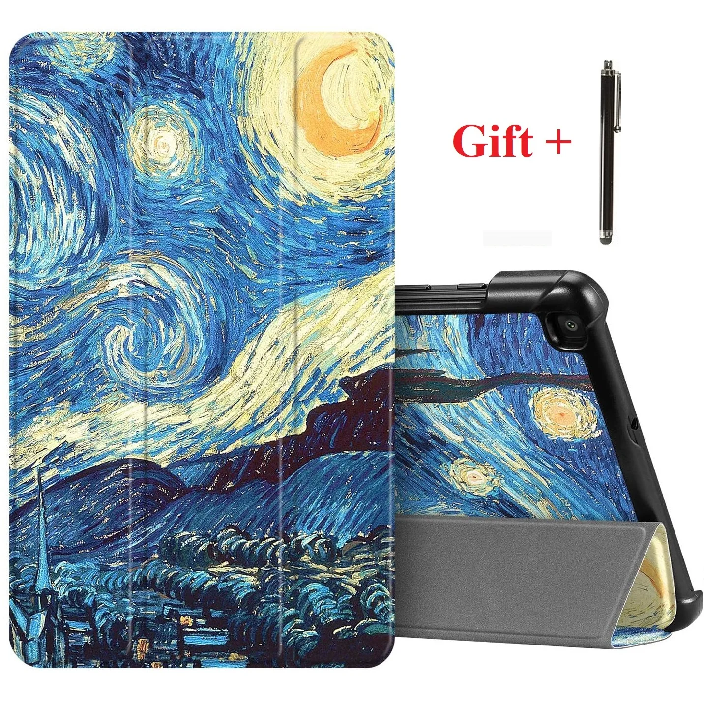 

For Galaxy Tab A 8.0 Tablet Case Slim Light Cover Trifold Stand Hard Shell Folio Case for 8.0 inch Galaxy Tab A 2019 with Stylus
