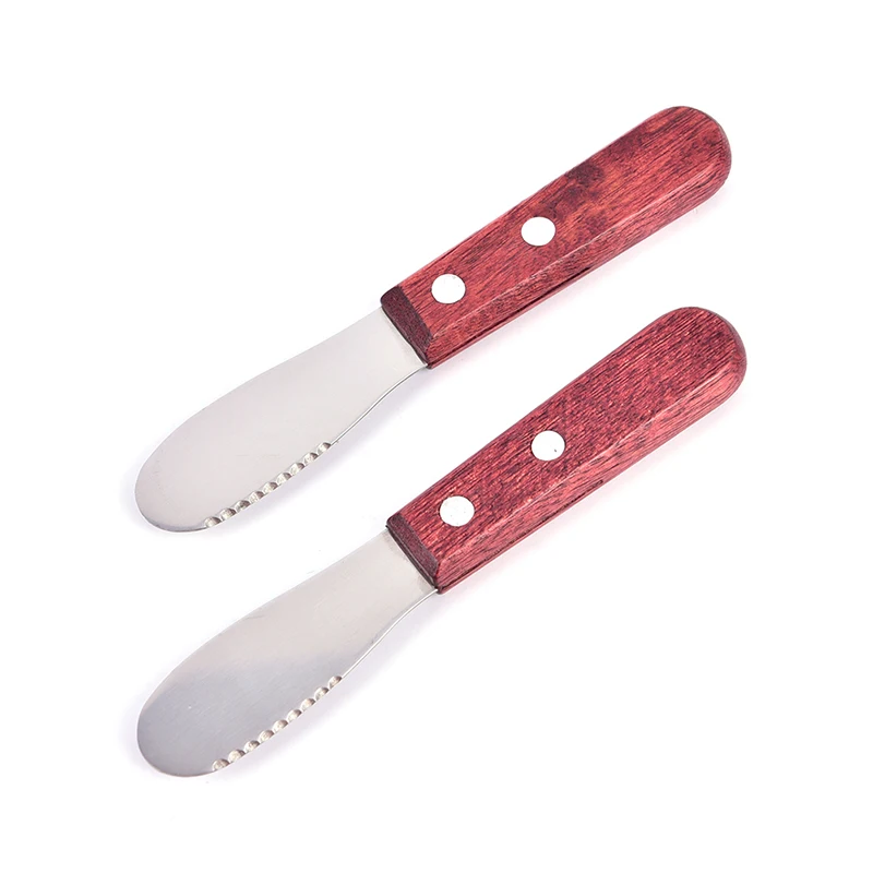 

1pc Stainless Steel Spreader Cutlery Cheese Butter Knife Spatula Scraper Tool Wood Handle Butter knife Kitchen Tool Accessories