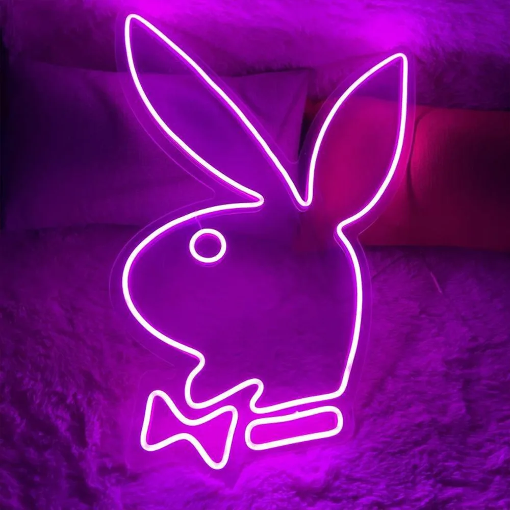 Светодиодный неоновый светильник Playboy Bunny 40 см Настенный декор для бара гостиной