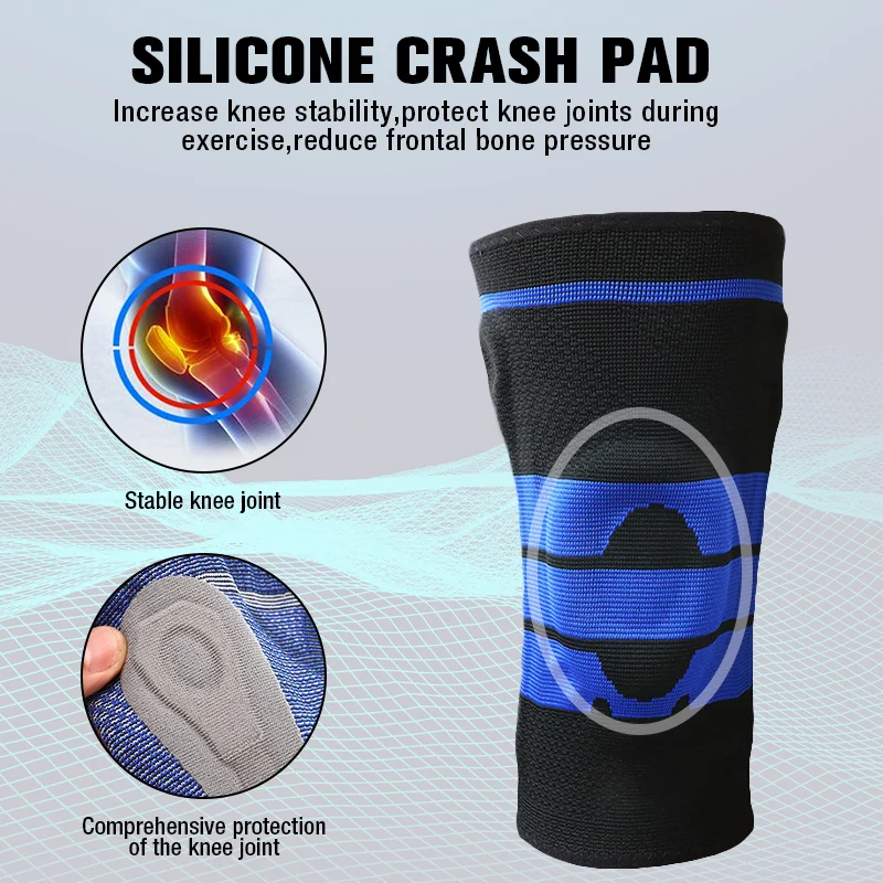 1 PC Silicone Knee support Brace Patella Protector Basketball Running Compression Sleeve Support Sports Kneepads bicycle | Красота и