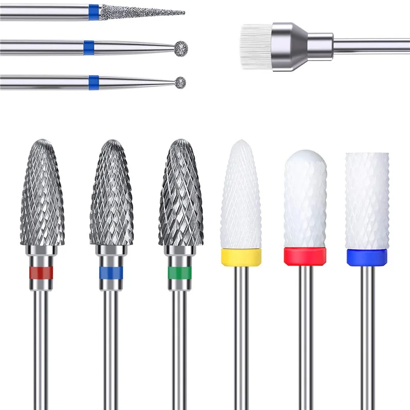 

10pcs Ceramic Nail Drill Bit For Electric Manicure Drills Machine Milling Cutter Nail Files Buffers Nail Art Equipment Accessory