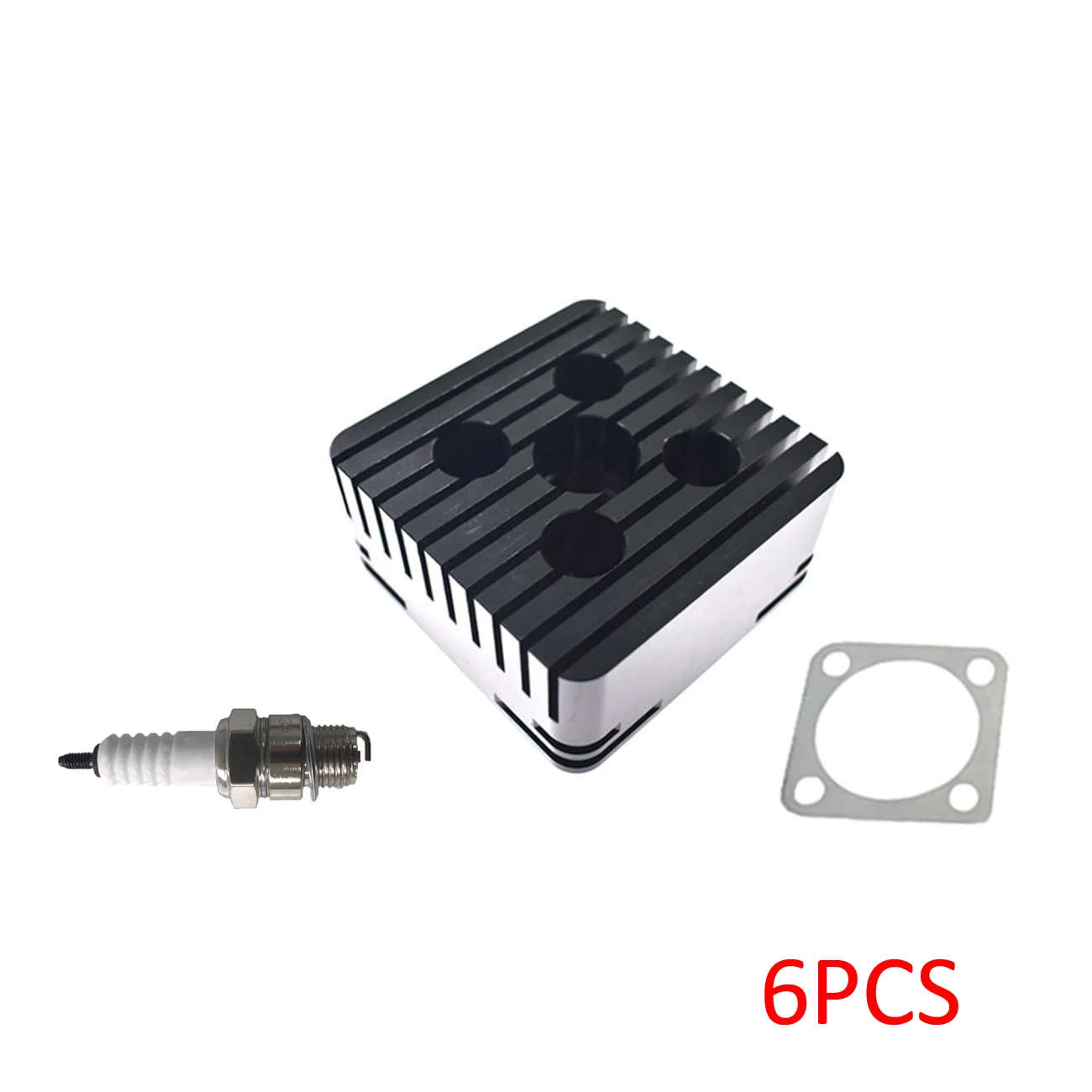 Черная Квадратная Головка цилиндра Power 6x CNC для гоночного велосипеда с двигателем