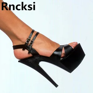 Rncksi Women Summer Pole Dance Sexy Shoes Night Club Party Sandals 15cm High Heels Platform Dance Shoes