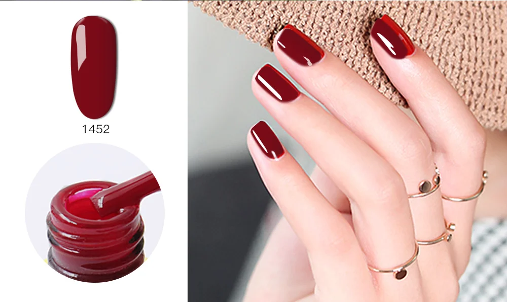 1 pc Nails Gel Polish Classic Red Soak Off Wine Red Color seires UV led lamp Hight quality Long Lasting Gel polish art nail