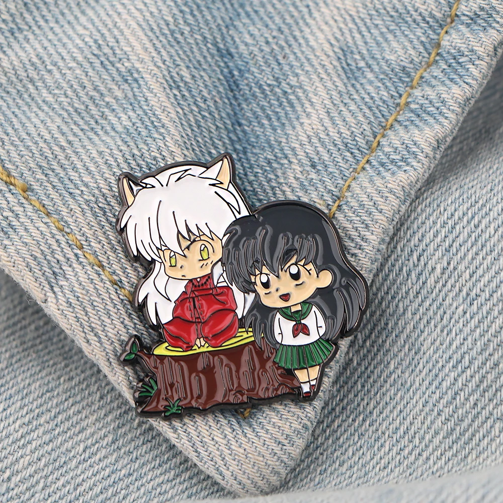 

DZ1178 Cartoon Anime Couple Jewelry Pins for backpacks Lapel Enamel Pins and Brooches for Women Bags Badge Friend Kids for Gifts